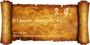Klapper Gusztáv névjegykártya